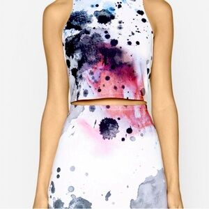 Camilla and Marc Wembley Watercolor Print Cut Out Racer Back Dress